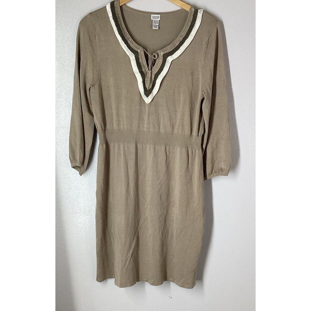 Charming Charlie Dress Size Large Beige Crochet